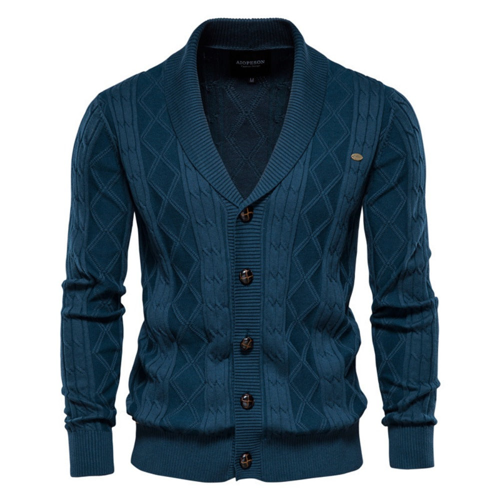 2025 Men’s V-Neck Cardigan Sweater - Trendy Thick Knit Pullover, Long Sleeve Cardigan Jacket for Men