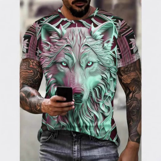 Hot New Men's 3D Tiger Print Sporty Short-Sleeve Tee