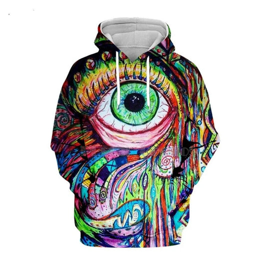 3D Tribal Geometric Print Hoodie Men's Middle Eastern Style Pullover