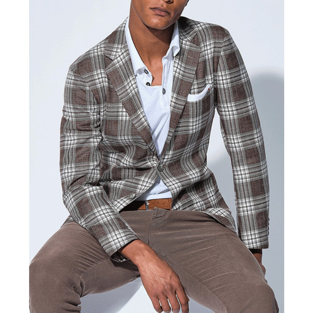 SingleBreasted TwoButton Large Pocket Blazer  Men's Casual Suit