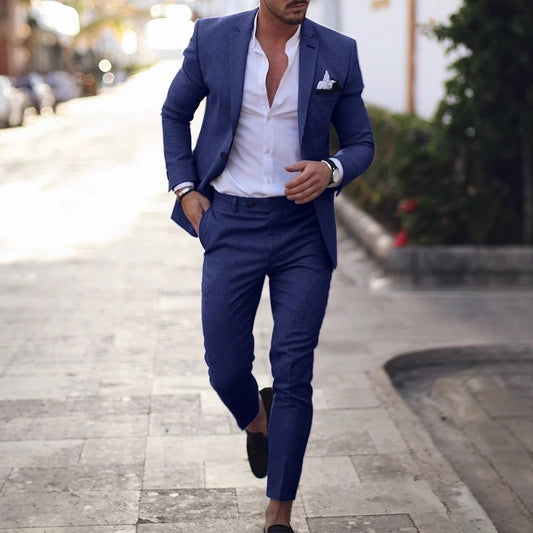 Casual suit digital print two-button suit jacket and pants two-piece suit