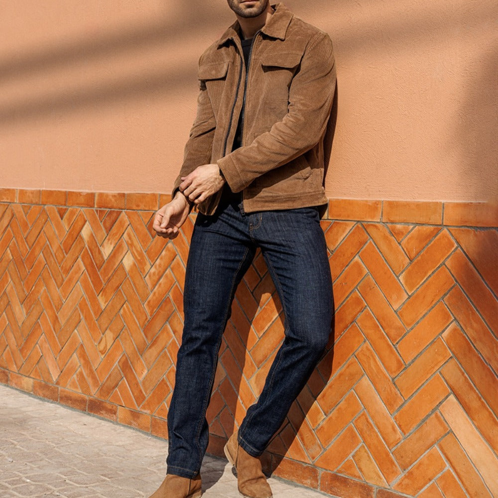 New Retro Corduroy Lapel Men's Jacket