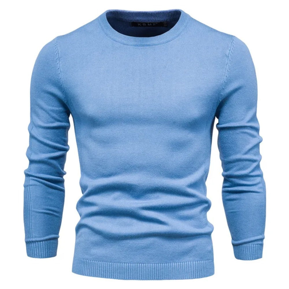 Muti-Color 2025 Fall & Winter Men’s Thick Sweater - Slim Fit Crew Neck Knit Pullover with High Elasticity