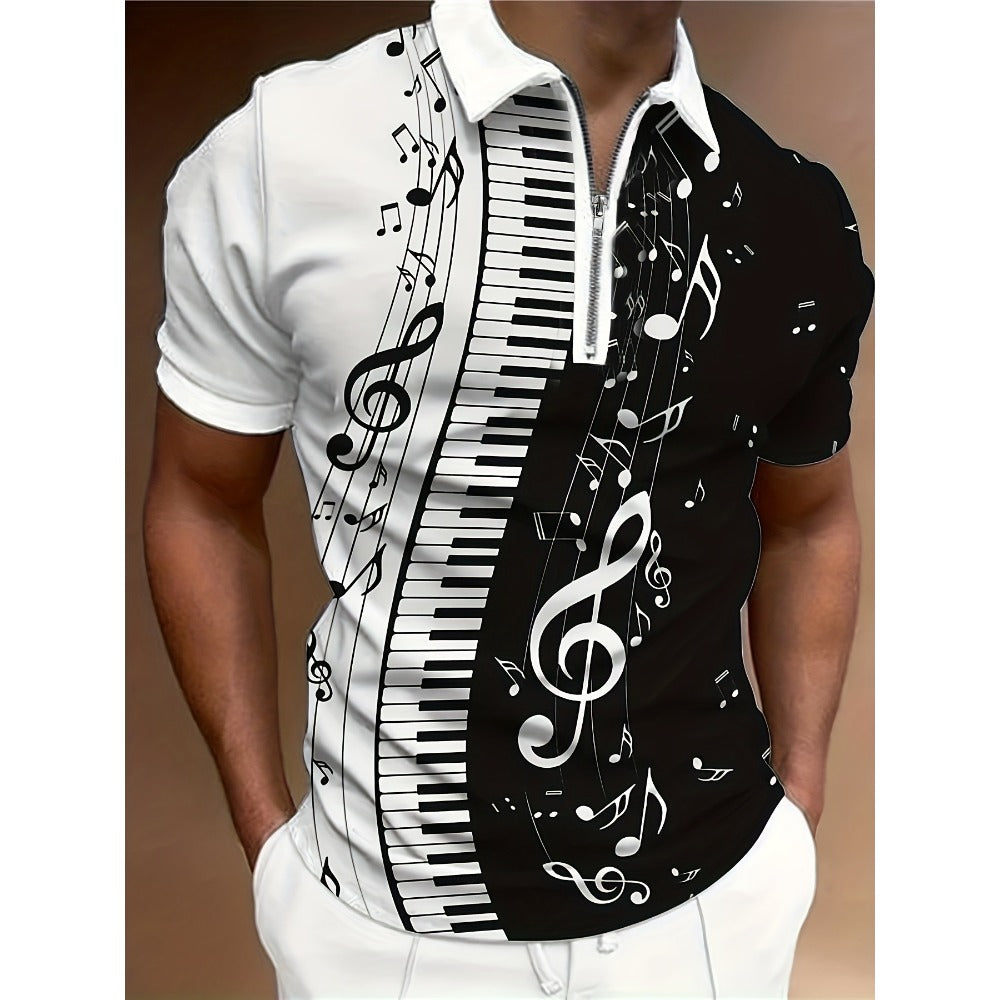 3D Print Fashion Short Sleeve Polo Shirt