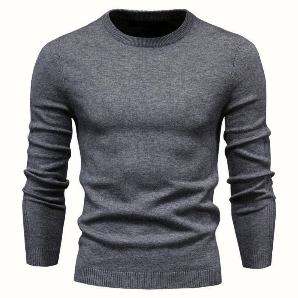 Muti-Color 2025 Fall & Winter Men’s Thick Sweater - Slim Fit Crew Neck Knit Pullover with High Elasticity