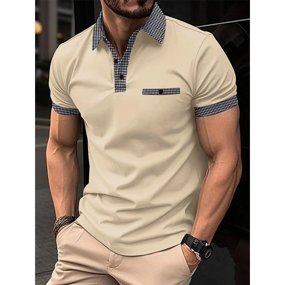 Men's Short Sleeve Polo Shirt Summer Bestseller Color-Block Polo