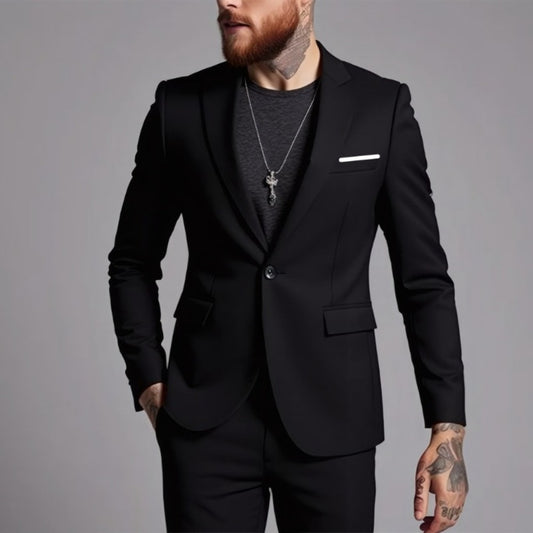 Plus Size Men's Business Casual Fashion Slim Fit Youth Blazer