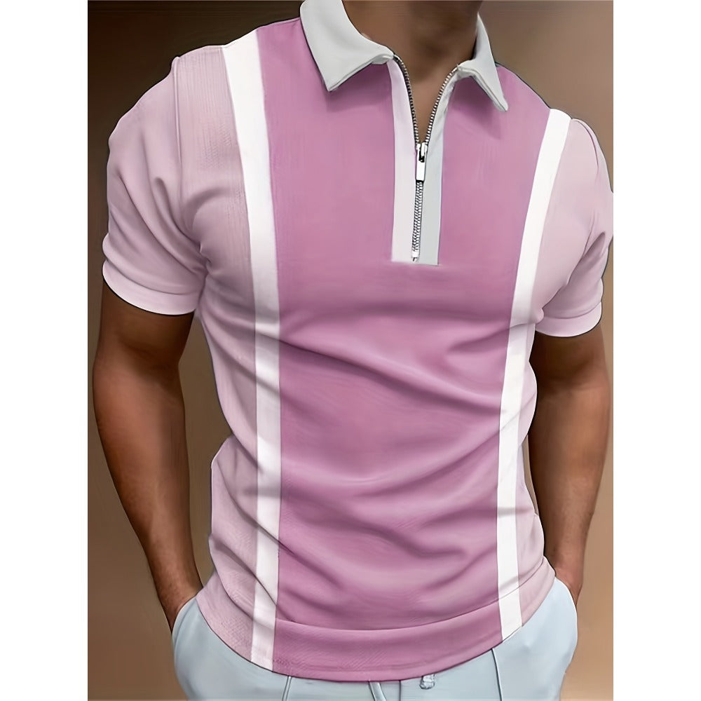 3D Print Men's Short Sleeve Polo Shirt