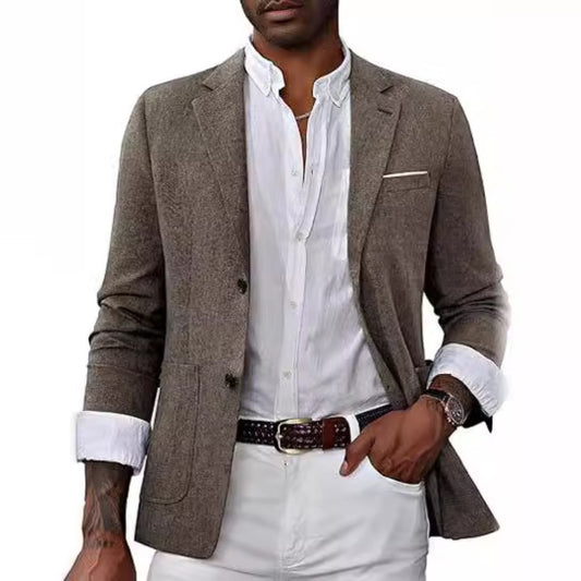 Men's Casual Sport Blazer  SingleBreasted TwoButton Business Jacket