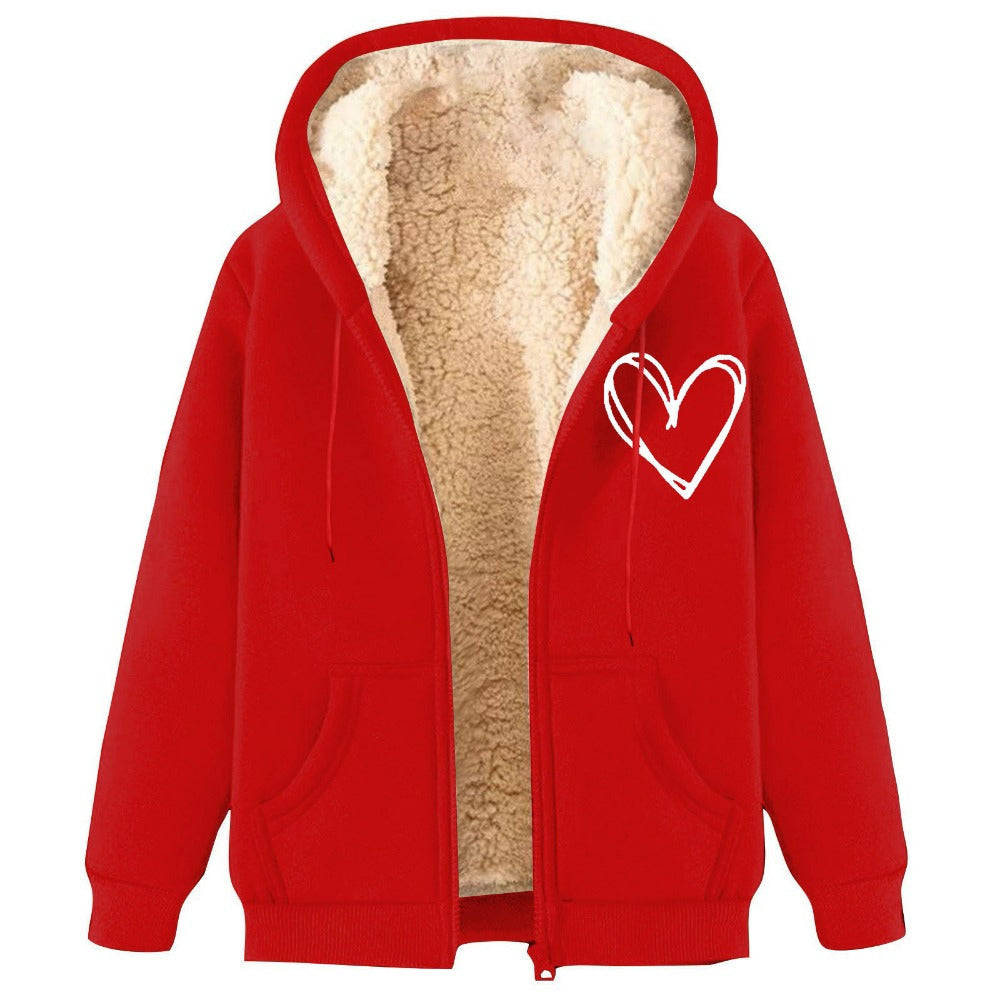 Men's Sherpa Fleece Hoodie Pullover Student Zip-Up Hoodie