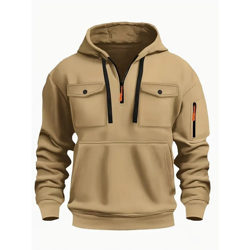 New Men's Winter  Fashion V-Neck Zip-Up Pullover