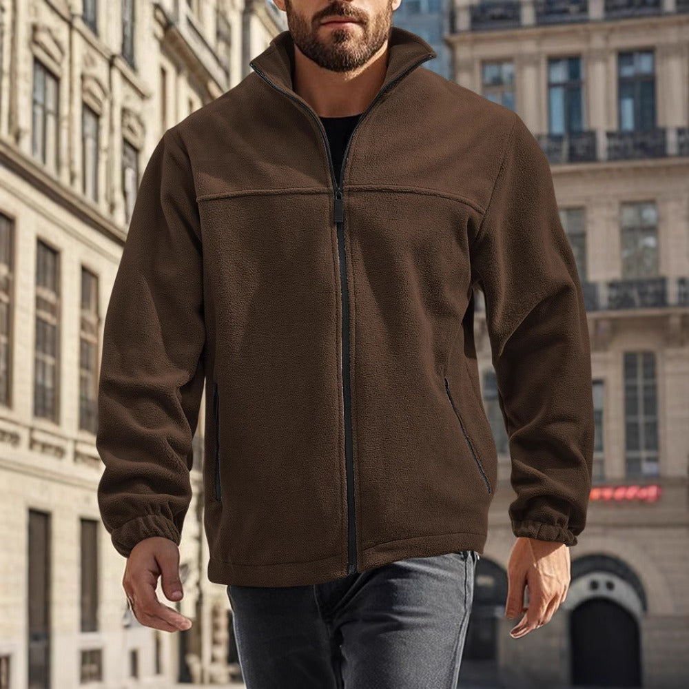New Men's Polar Fleece Stand Collar Outdoor Jacket