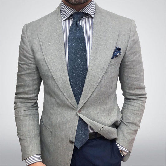 Men's Spring Top Commuting Casual Print DoubleBreasted Suit Jacket  Plus Size