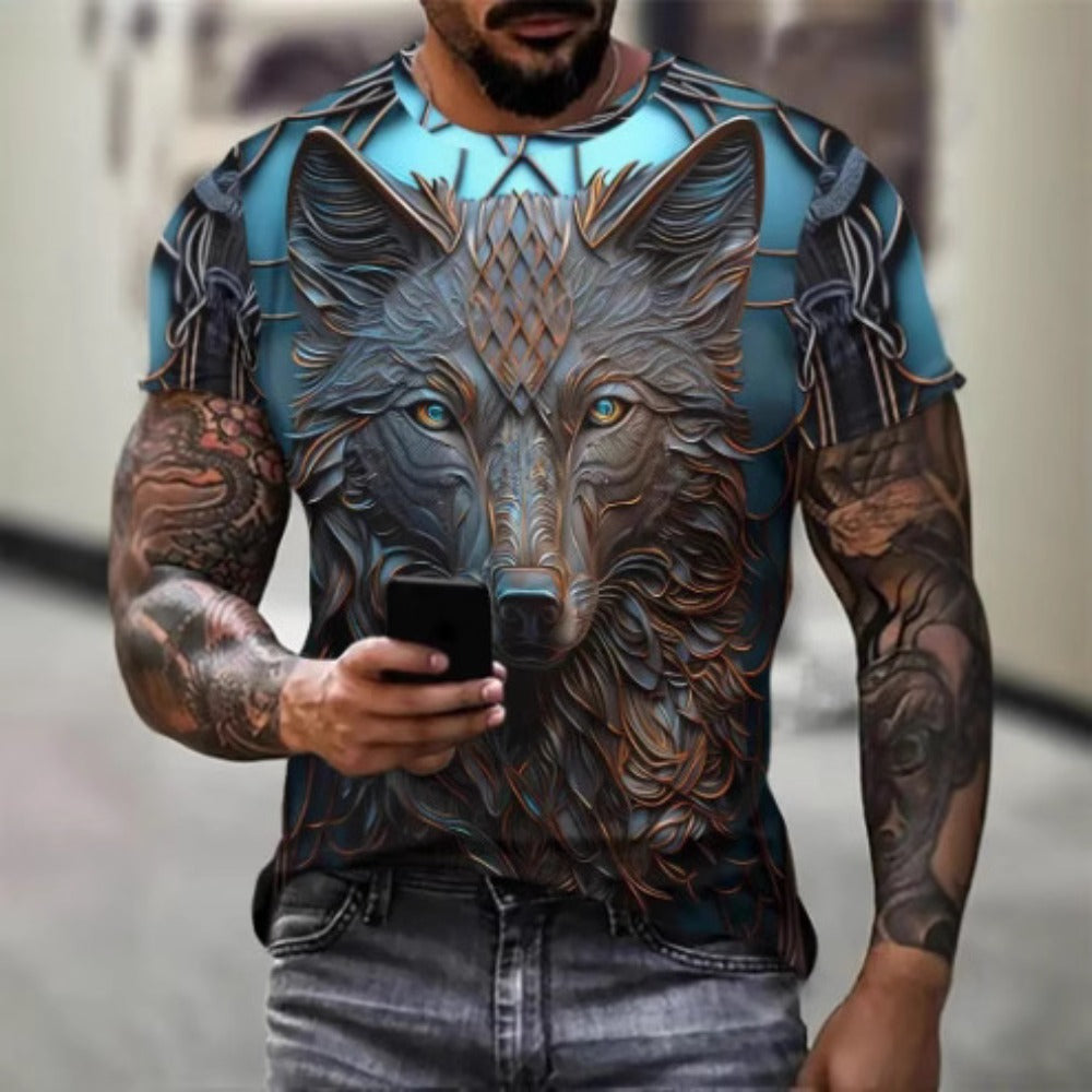 Hot New Men's 3D Tiger Print Sporty Short-Sleeve Tee