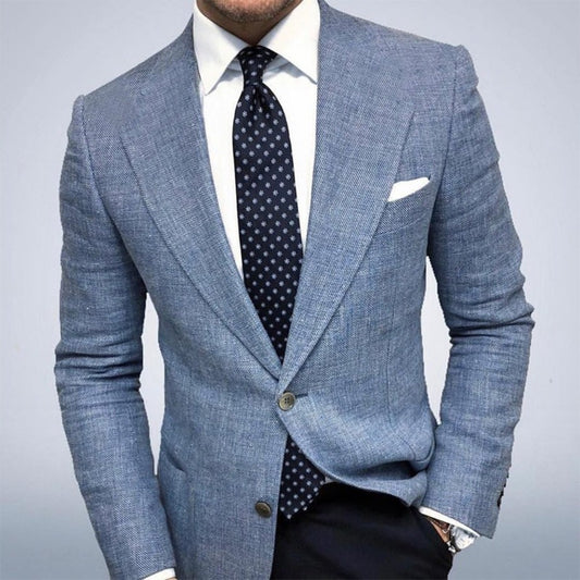 Men's Spring Top Commuting Casual Print DoubleBreasted Suit Jacket  Plus Size