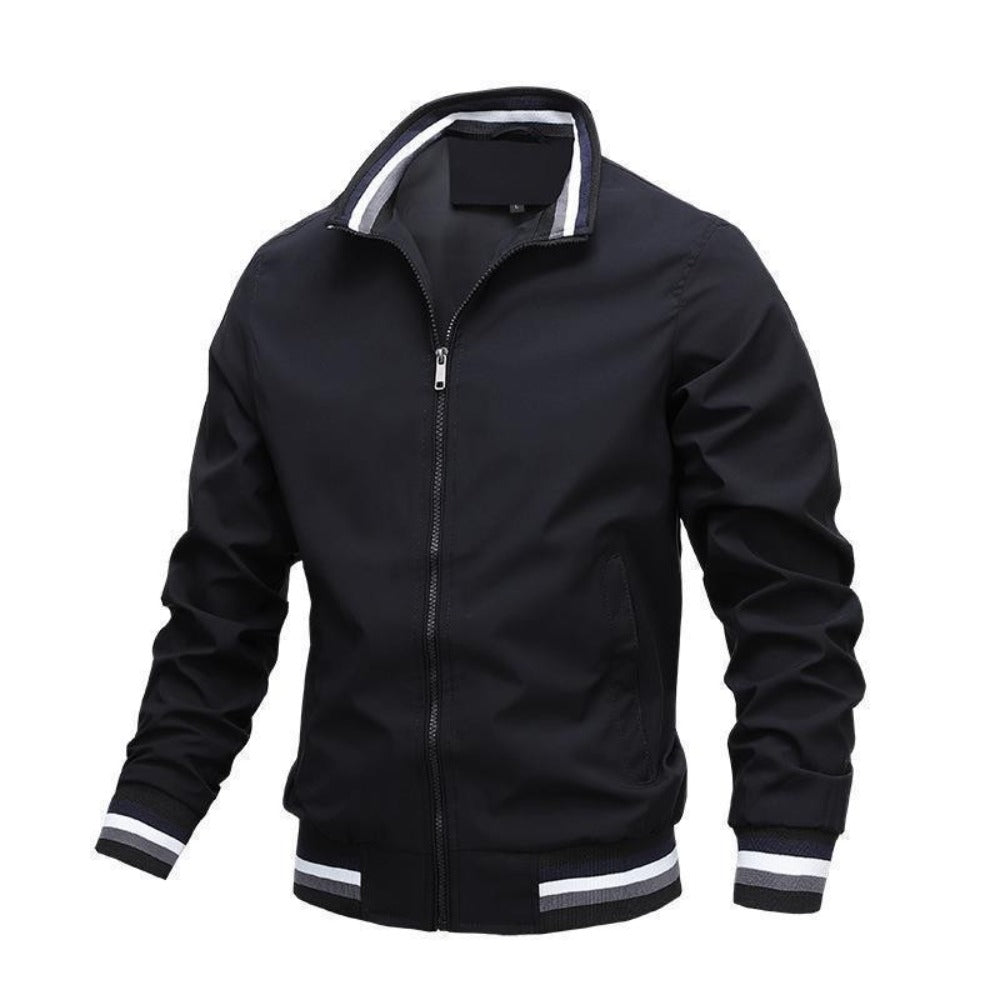 Casual Zip-Up Side Pocket Slim-Fit Jacket