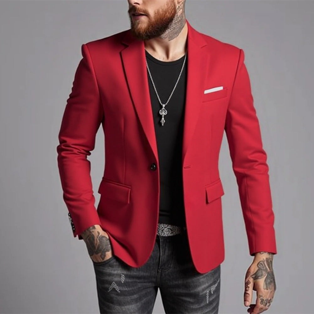 Plus Size Men's Business Casual Fashion Slim Fit Youth Blazer