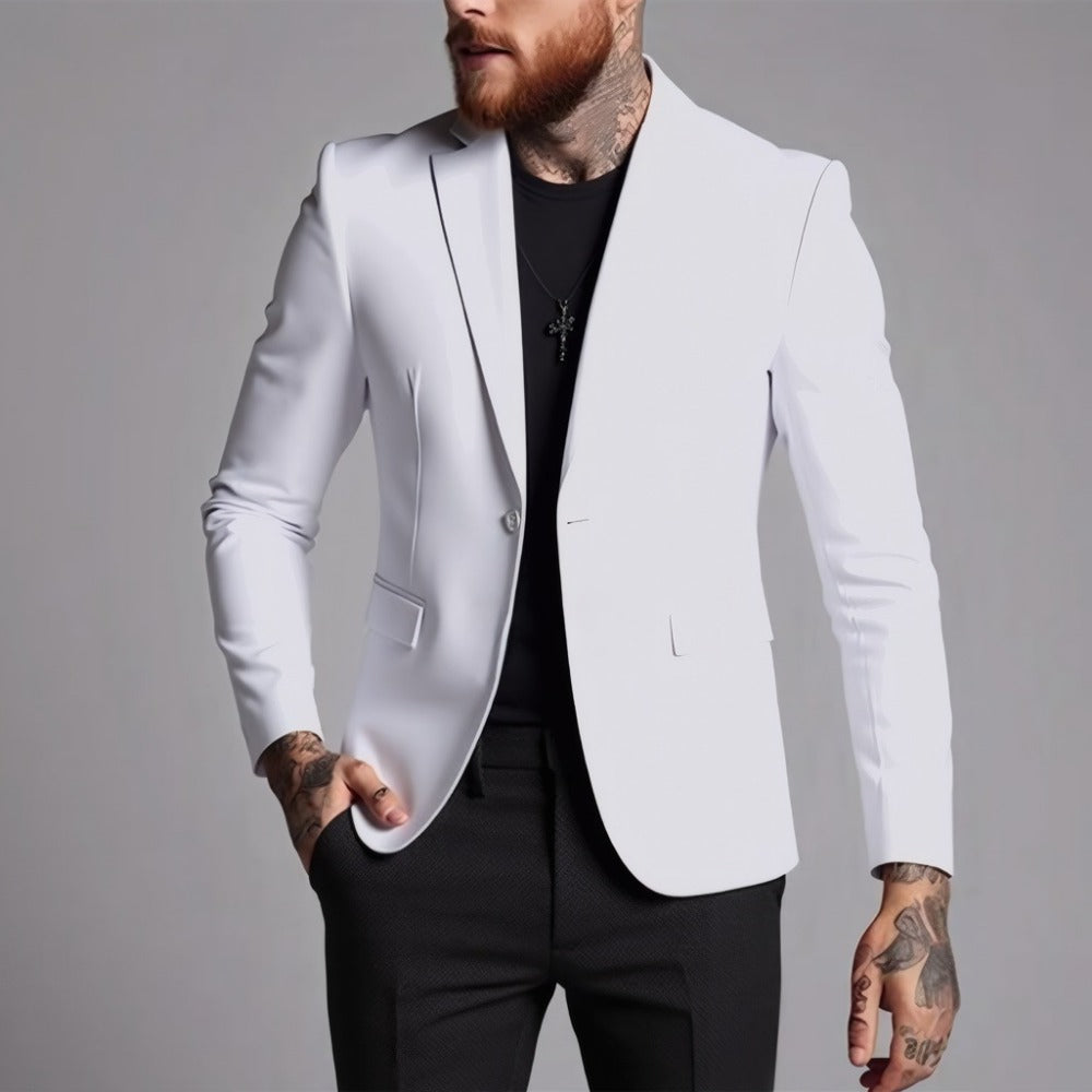 Plus Size Men's Business Casual Fashion Slim Fit Youth Blazer