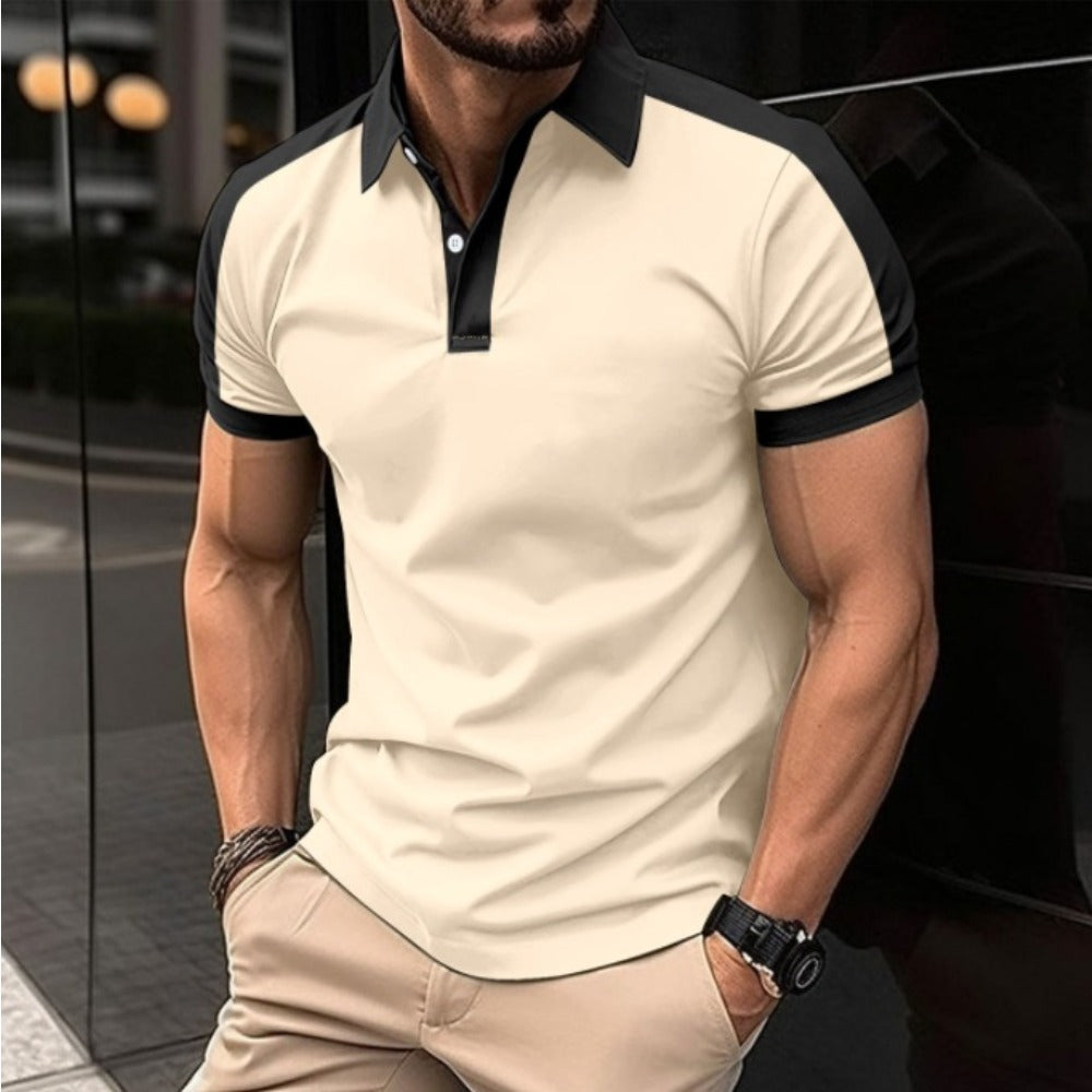 New Independent Site Men's Wear Turn-Down Collar Fashion Digital Print Men's Casual Short Sleeve Polo Shirt
