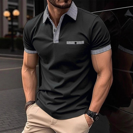 Men's Short Sleeve Polo Shirt Summer Bestseller Color-Block Polo