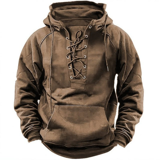 Spring Men's Solid Color Hoodie Youth Multi-Pocket Casual Wear