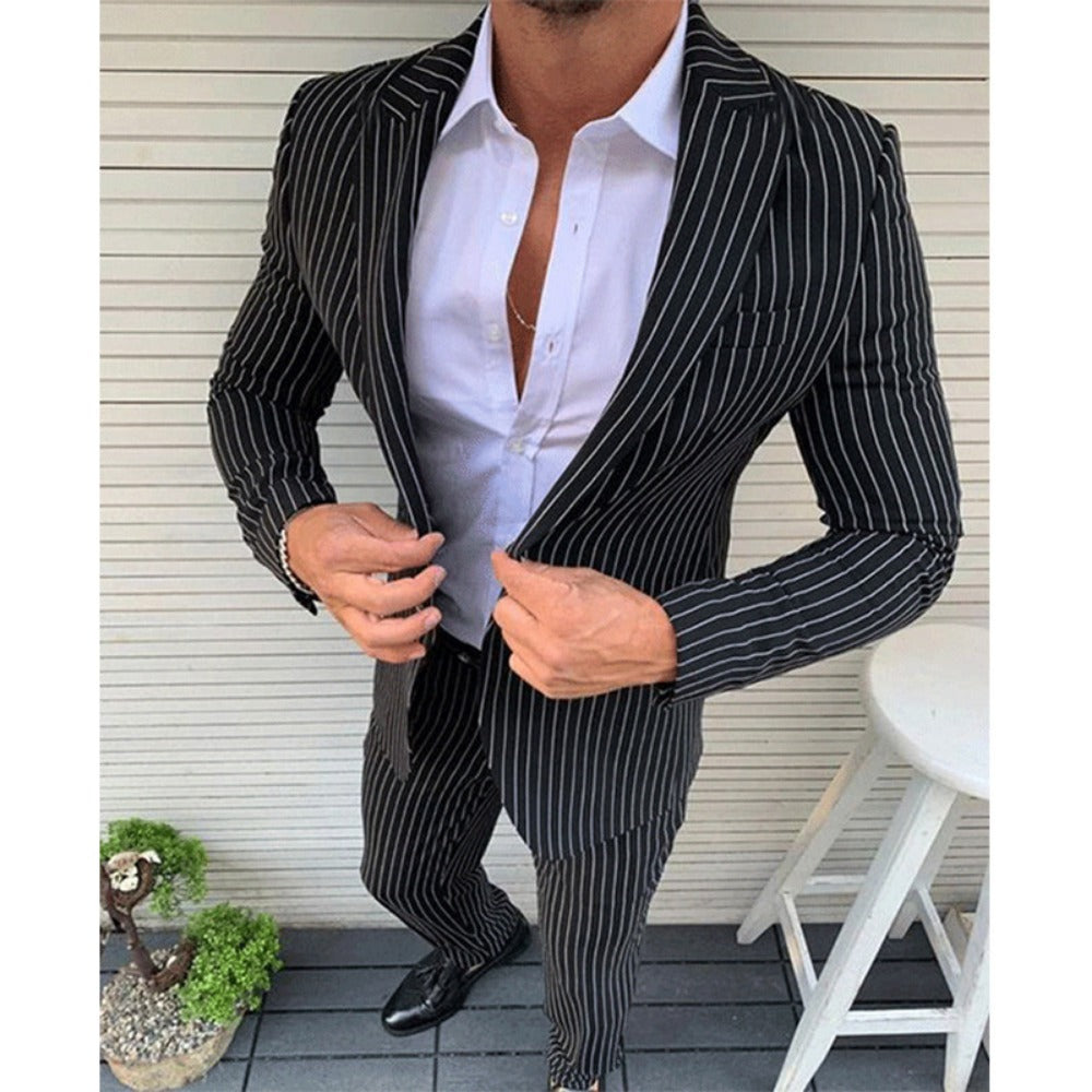New Business Formal TwoPiece Notch Lapel Men's Suit Set