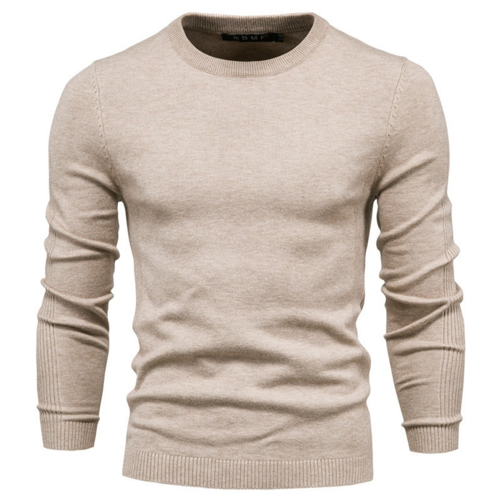 Muti-Color 2025 Fall & Winter Men’s Thick Sweater - Slim Fit Crew Neck Knit Pullover with High Elasticity