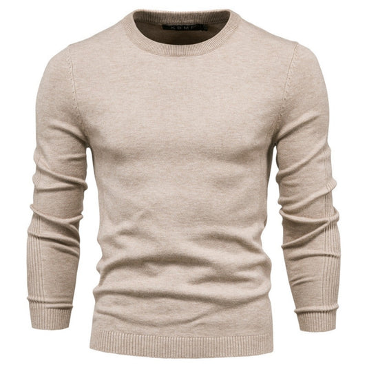 Muti-Color 2025 Fall & Winter Men’s Thick Sweater - Slim Fit Crew Neck Knit Pullover with High Elasticity