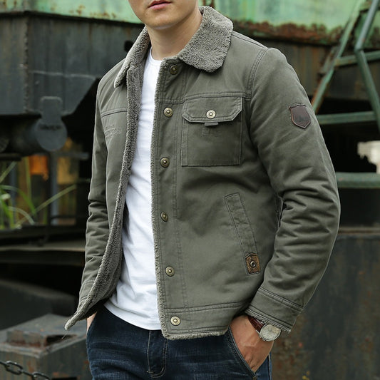 Men's Thick Cotton Padded Jacket Loose Oversized Winter Coat