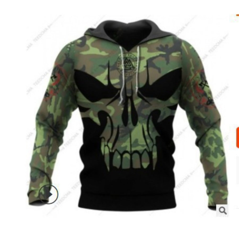 Trendy 3D Viking Warrior Print Men's Hoodie