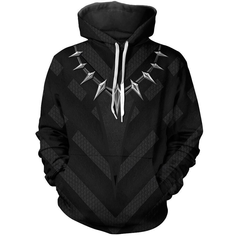 Black Panther Cosplay Hoodie Anime Pullover