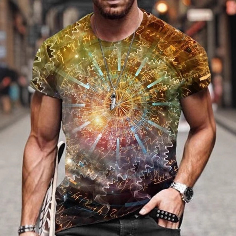 Horror Skeleton 3D Print Unisex Oversized Round-Neck Short-Sleeve Tee