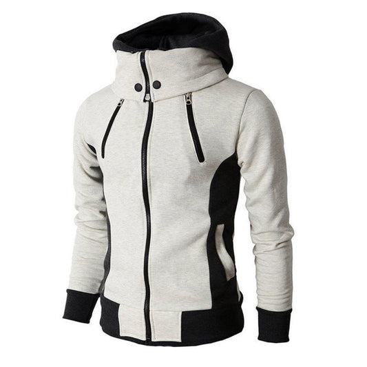 New Men's Double-Zip Hoodie Casual Open-Front Coat