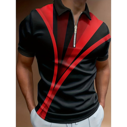 3D Print Men's Short Sleeve Polo Shirt
