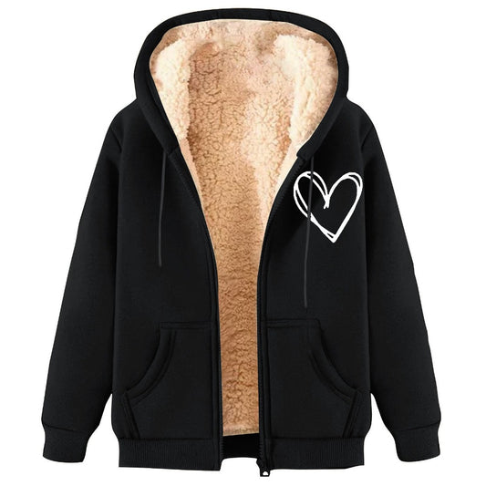 Men's Sherpa Fleece Hoodie Pullover Student Zip-Up Hoodie