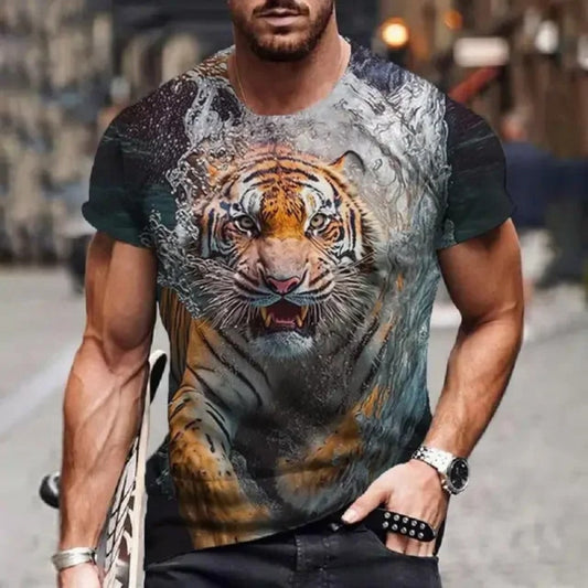 Men's Tiger Graphic Sleeveless T-Shirt – Summer Comfort Fit
