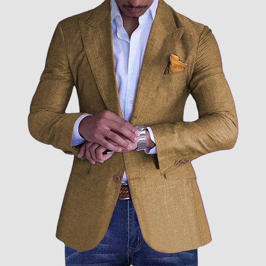 SingleBreasted TwoButton Checkered Blazer  Men's Slim Fit Casual Suit