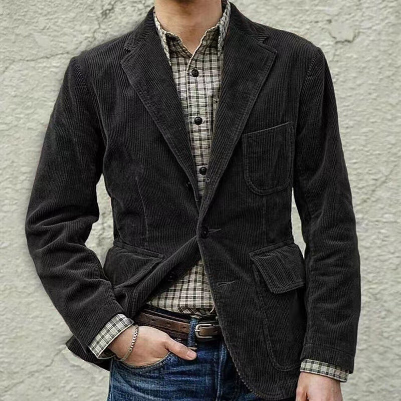 Corduroy Casual Suit Jacket  Durable Men's Outerwear