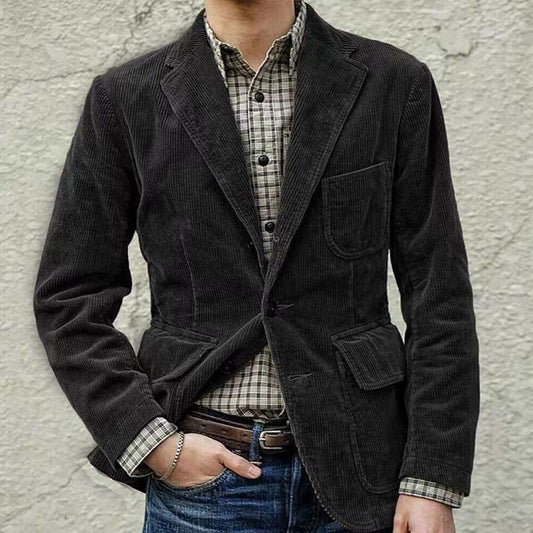 Corduroy Casual Suit Jacket  Durable Men's Outerwear