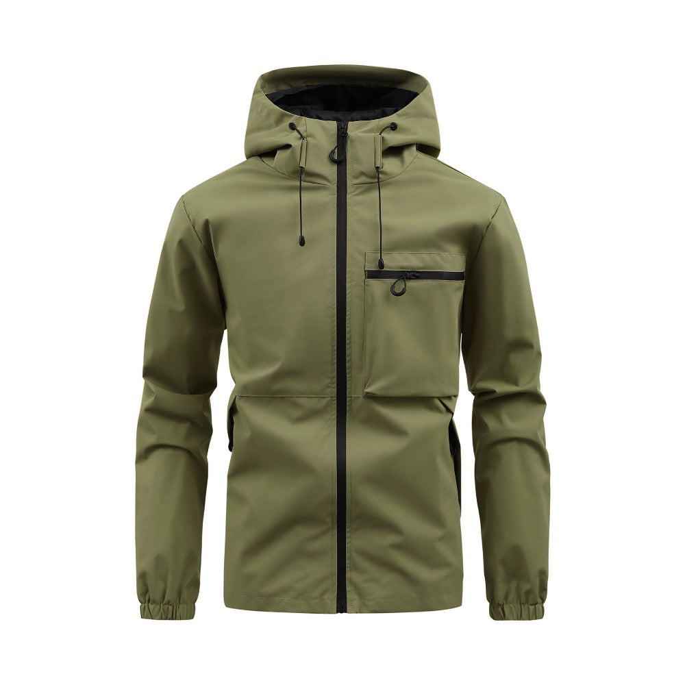 New Men's Multi-Pocket Workwear Hooded Outdoor Jacket