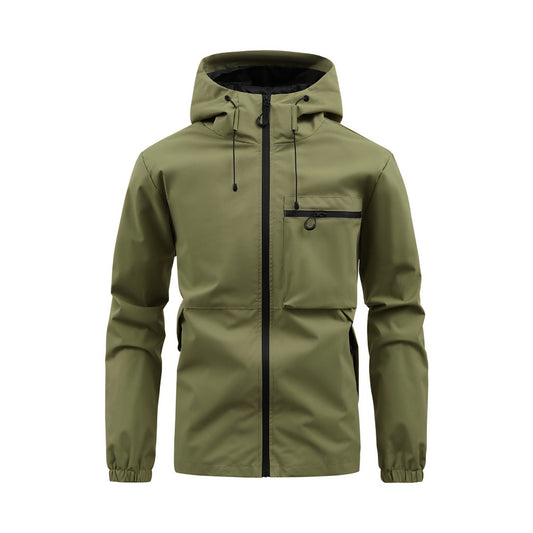 New Men's Multi-Pocket Workwear Hooded Outdoor Jacket