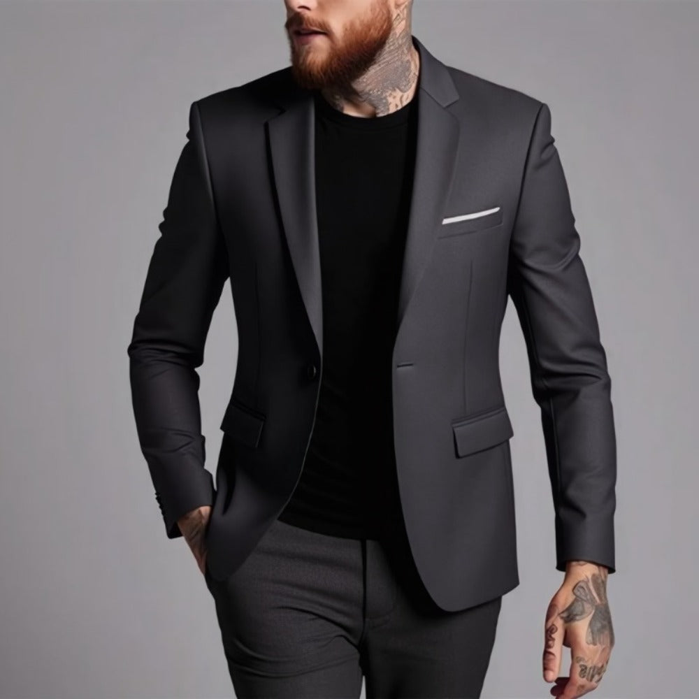 Plus Size Men's Business Casual Fashion Slim Fit Youth Blazer