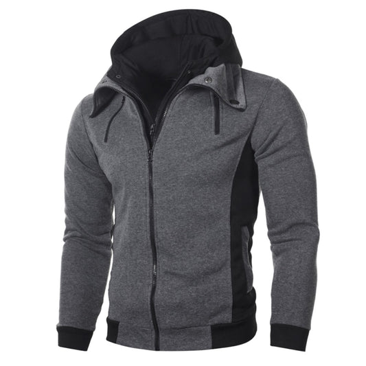 New Men's Double-Zip Hoodie Casual Open-Front Coat