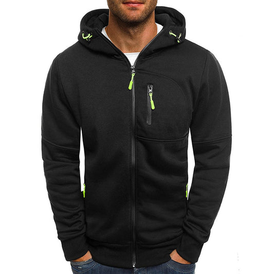 New Men's Sport Jacket Casual Arm Zipper Hoodie Open-Front Coat