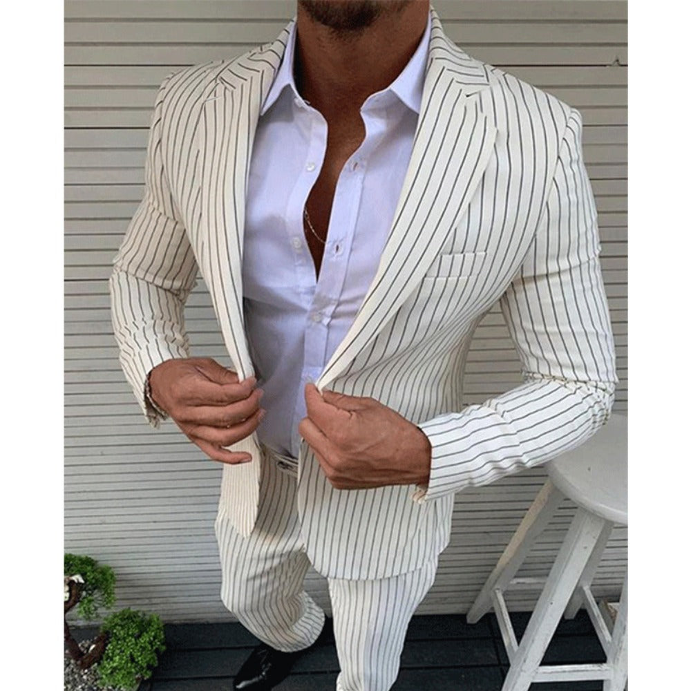 New Business Formal TwoPiece Notch Lapel Men's Suit Set