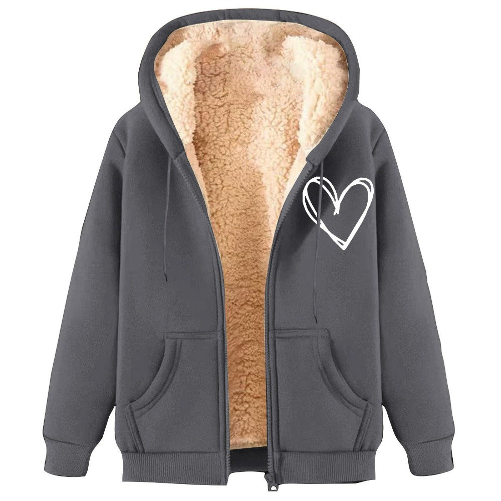 Men's Sherpa Fleece Hoodie Pullover Student Zip-Up Hoodie