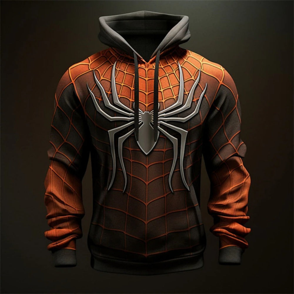 3D Spider Print Men's Hoodie Fall Street Fashion
