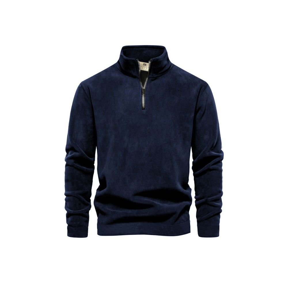 New Euro-Size Men's Jacquard Stand Collar Pullover Hoodie