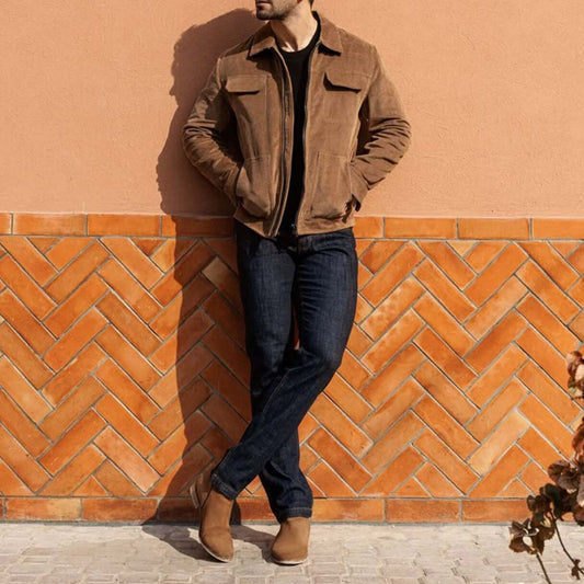 New Retro Corduroy Lapel Men's Jacket