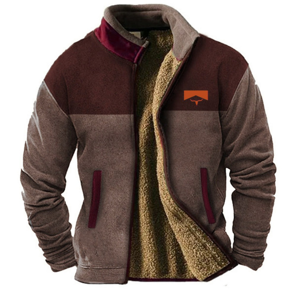 New Men's Padded Jacket Fleece-Lined Outerwear  Fashion Coat